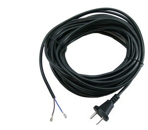 Universeel stofzuigersnoer 2 x 2x1.0mm 15mtr, zwart,